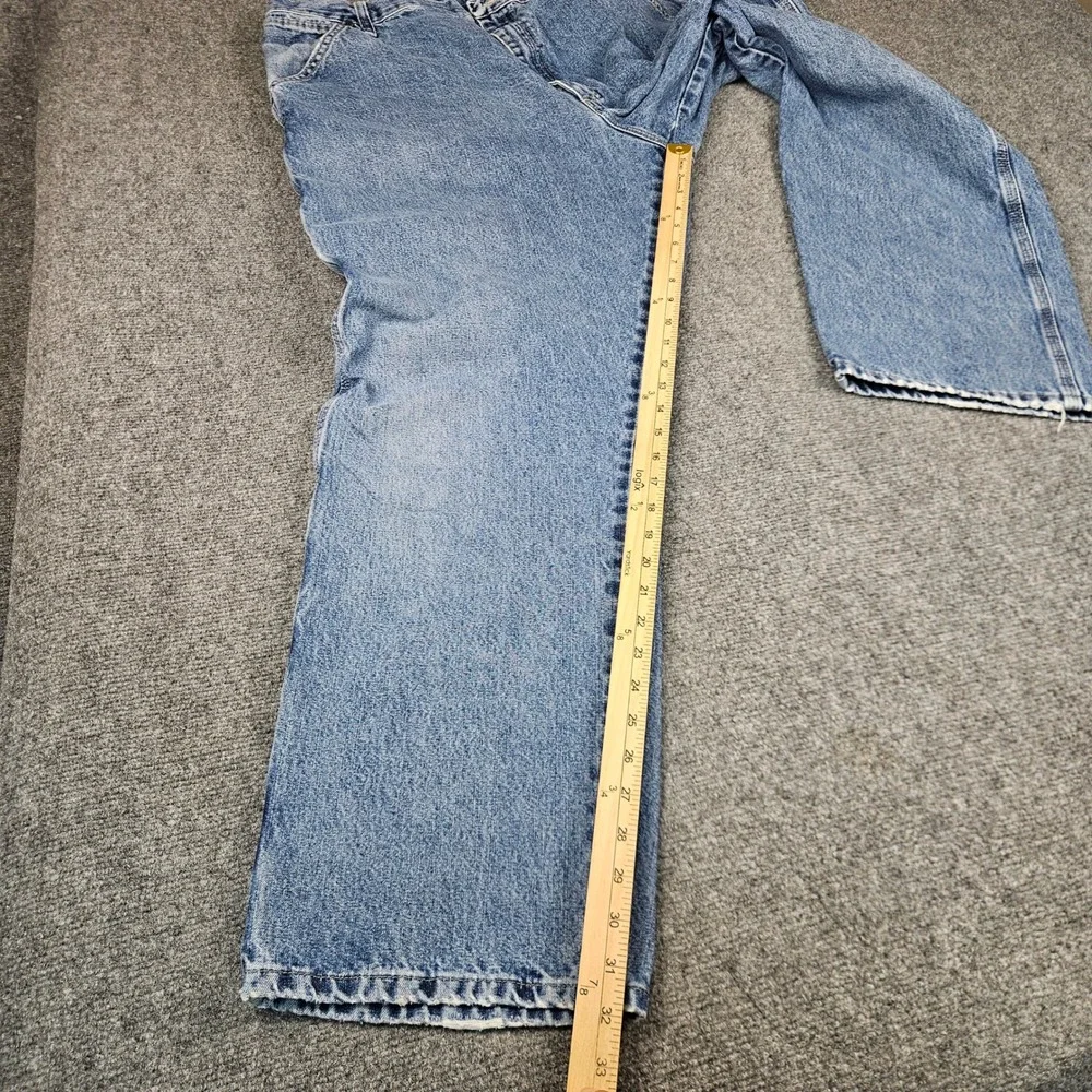 Wrangler Mens Carpenter Jeans 42x32 Light Wash Denim Utility Work Pants 94LSWDV